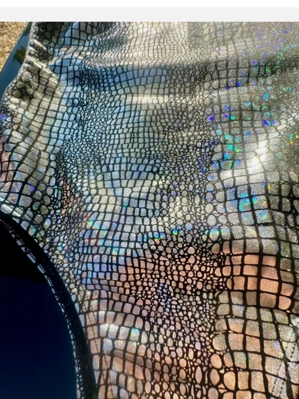 Metallic Snakeskin One-Shoulder Swimsuit | Size Small